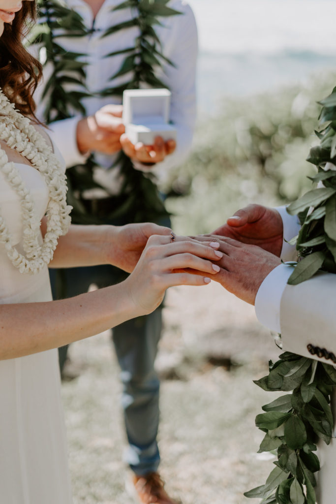 Ring exchange during airbnb wedding 