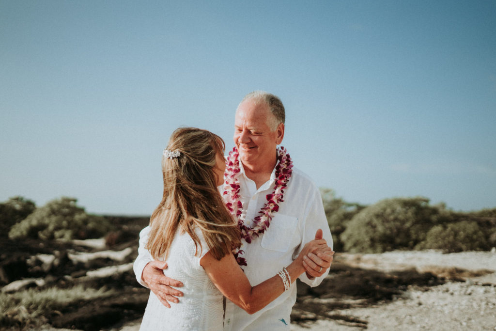 Dancing during their Pine Trees Beach elopement