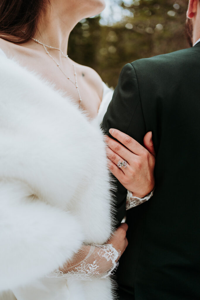 Bear Lake elopement in winter snow